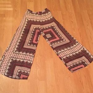 Wide leg knit pants